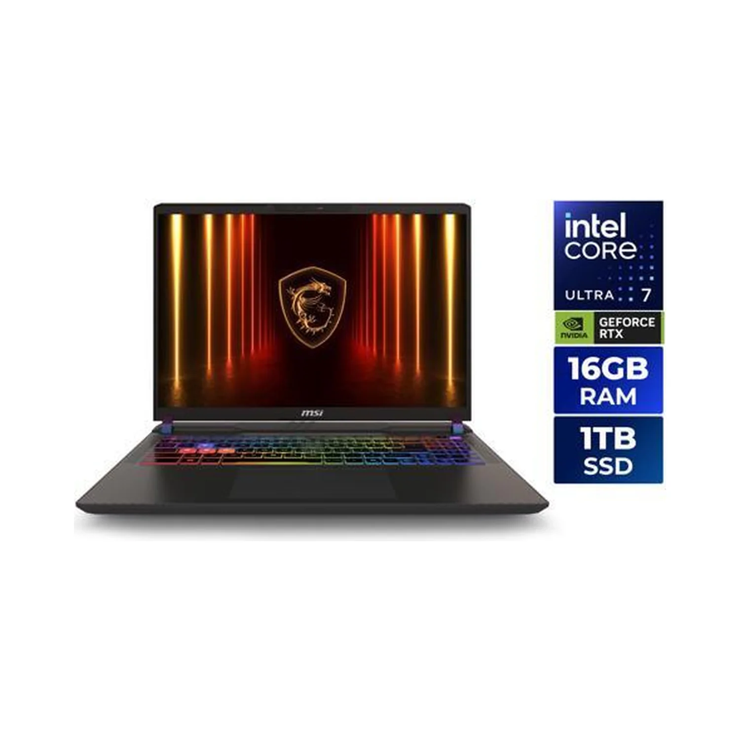 MSI Vector 16 Gaming - 16" WUXGA - Ultra 7 255HX - 16GB RAM - 1TB SSD - RTX 5070TI 12GB